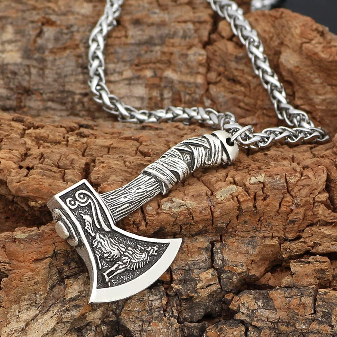Yellow Chimes Pendant for Men and Boys Silver Pendants For Men | Stainless Steel AXE Design Pendant Chain for Men | Birthday Gift for Men and Boys Anniversary Gift for Husband