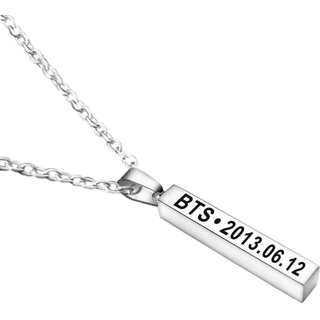 Yellow Chimes Pendant for Men Silver Men Pendant Stainless Steel Kpop BTS Bangtan Boys Band Pendant Necklace for Men and Women.