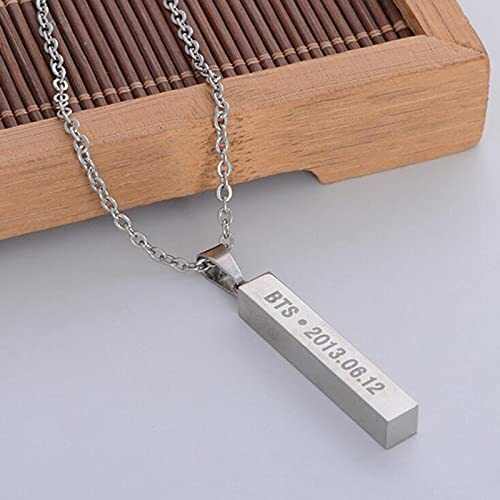 Yellow Chimes Pendant for Men Silver Men Pendant Stainless Steel Kpop BTS Bangtan Boys Band Pendant Necklace for Men and Women.