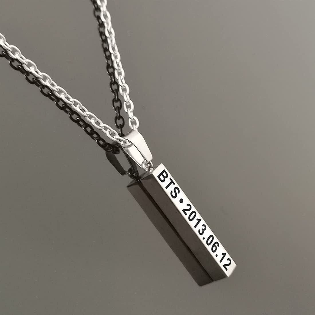 Yellow Chimes Pendant for Men Silver Men Pendant Stainless Steel Kpop BTS Bangtan Boys Band Pendant Necklace for Men and Women.