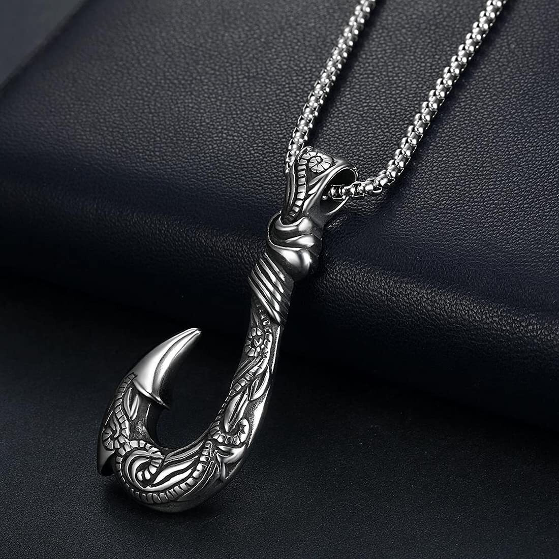 Yellow Chimes Pendant for Men and Boys Silver Pendants For Men | Stainless Steel Powerful Hook Sign Pendant Chain for Men | Birthday Gift for Men and Boys Anniversary Gift for Husband