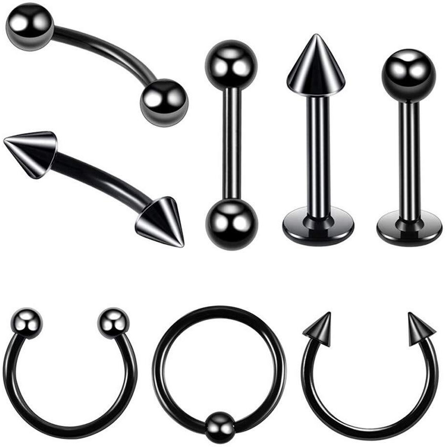 Yellow Chimes Body Piercing Jewelry Stud Earrings for Unisex Piercing Ear Eyebrow Nose Lip Stainless Steel Body Jewelry Set for Women and Men.