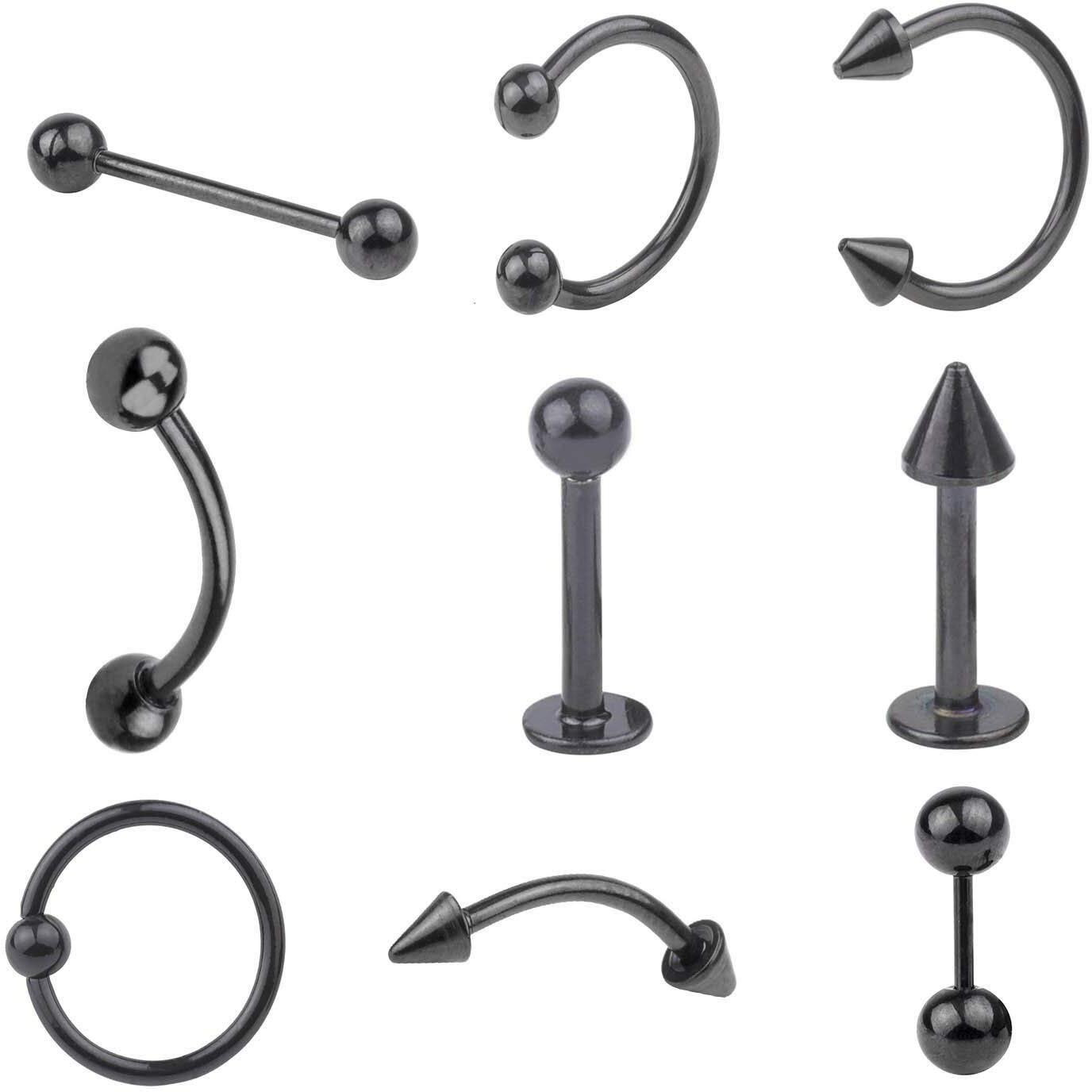 Yellow Chimes Body Piercing Jewelry Stud Earrings for Unisex Piercing Ear Eyebrow Nose Lip Stainless Steel Body Jewelry Set for Women and Men.