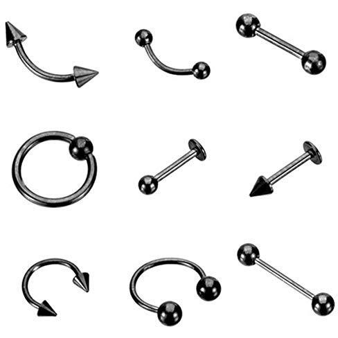 Yellow Chimes Body Piercing Jewelry Stud Earrings for Unisex Piercing Ear Eyebrow Nose Lip Stainless Steel Body Jewelry Set for Women and Men.