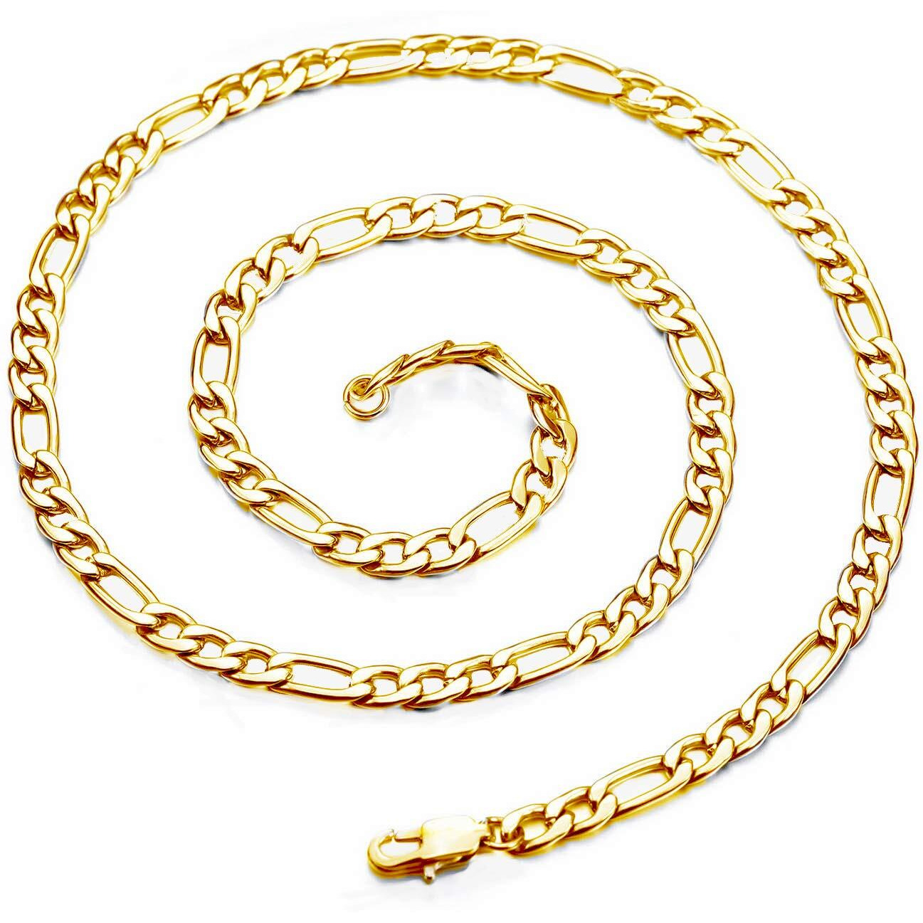 Yellow Chimes Chain for Men and Boys Gold Figaro Neck Chain for Men | Stainless Steel Chains for Men | Birthday Gift for Men and Boys Anniversary Gift for Husband