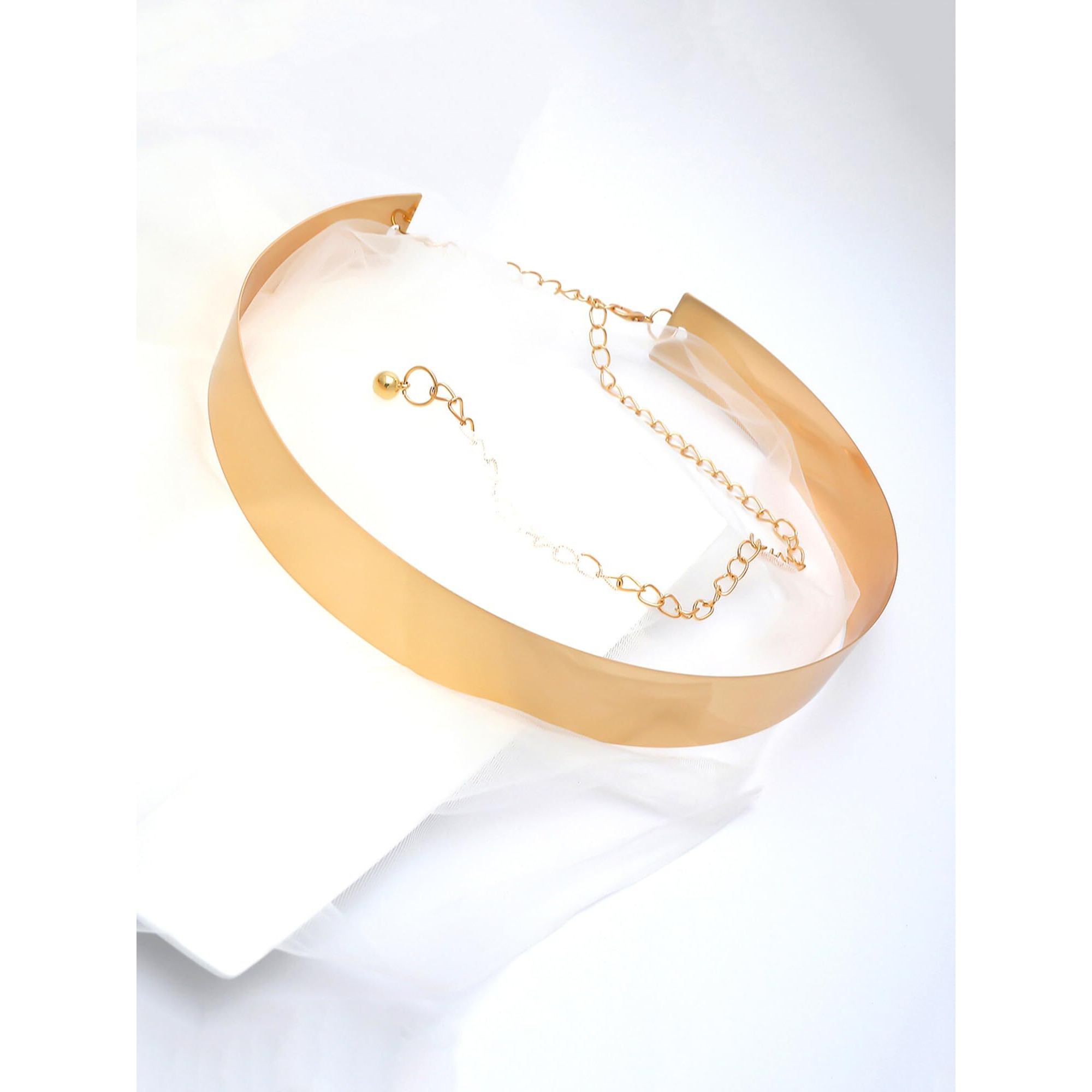 Yellow Chimes Waist Belt for Women Kamarband Celebrity Inspired Adjustable Metal Type Golden Kamarband Waist Belt for Women and Girls