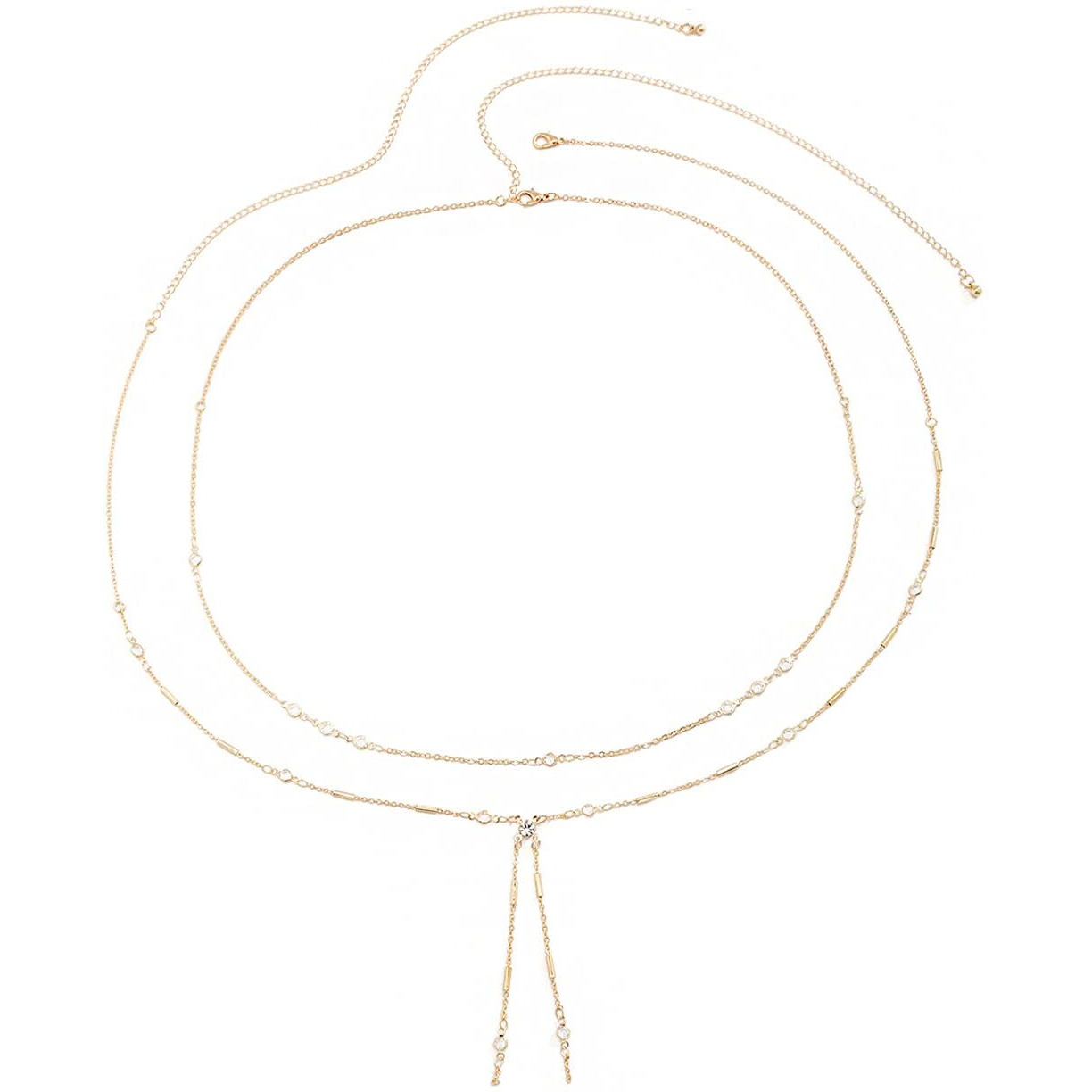 Yellow Chimes Waist Chain for Women Pearl studded Three layerd Golden Waist Chain for Women and Girls