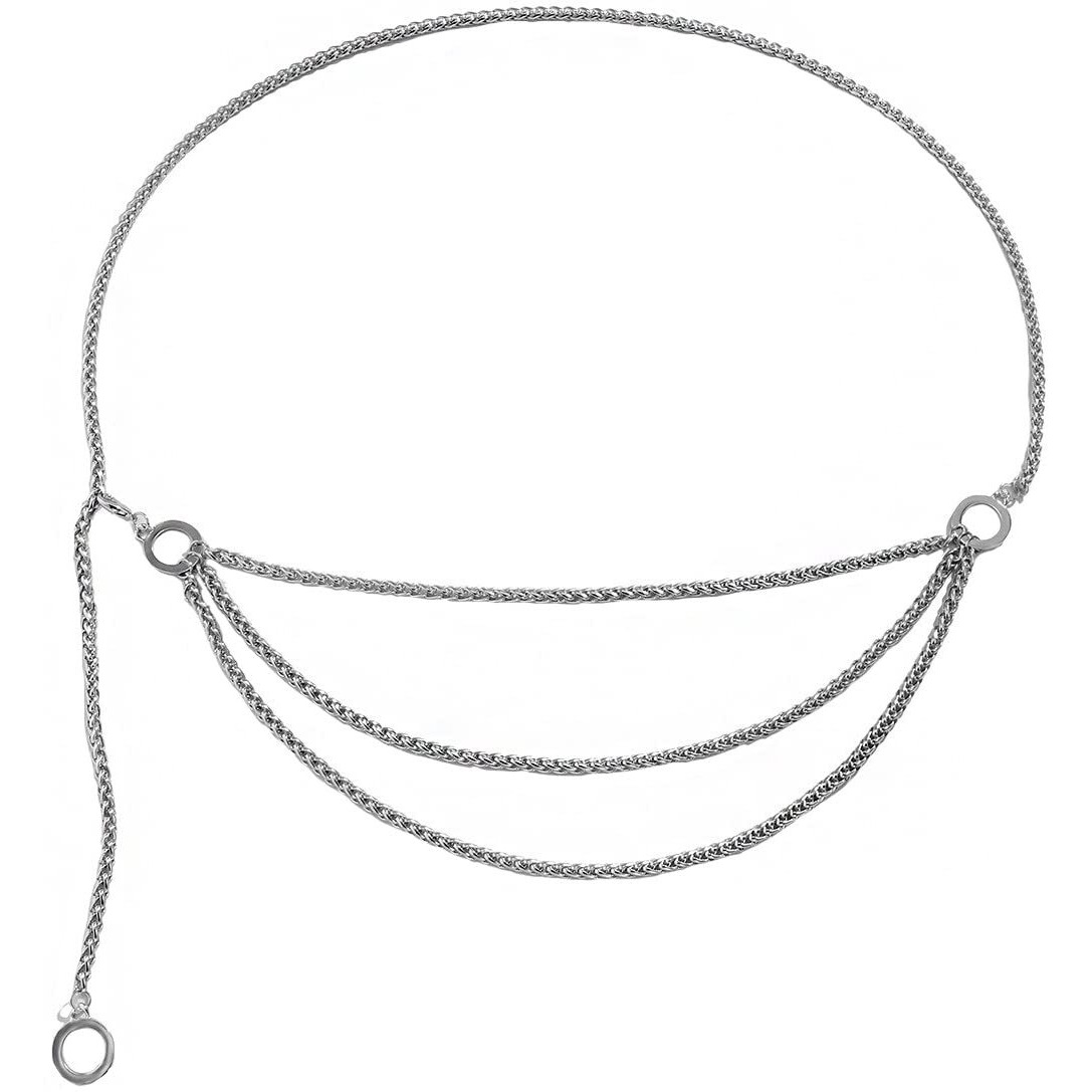 Yellow Chimes Waist Chain For Women Silver Plated Triple Layer Waist Chain For Women and Girls