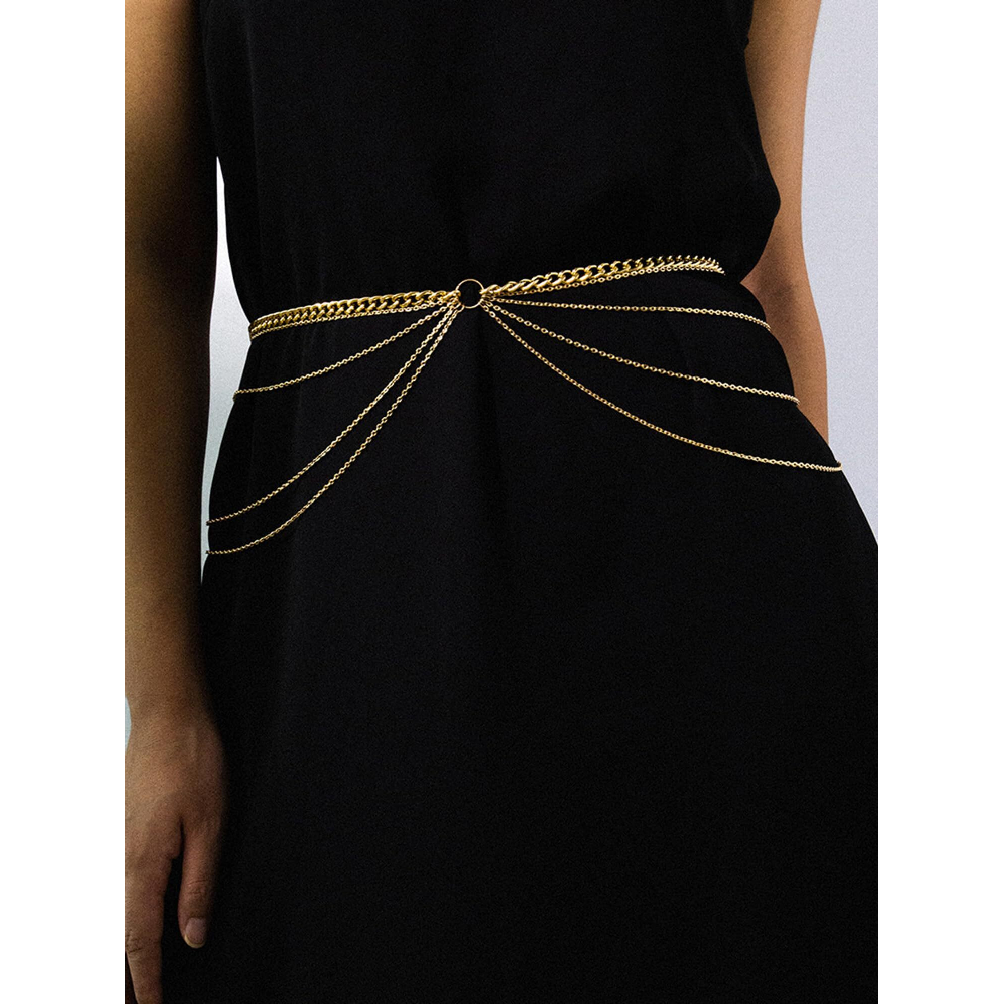 Yellow Chimes Waist Chain For Women Gold Plated Multilayer Waist Chain For Women and Girls