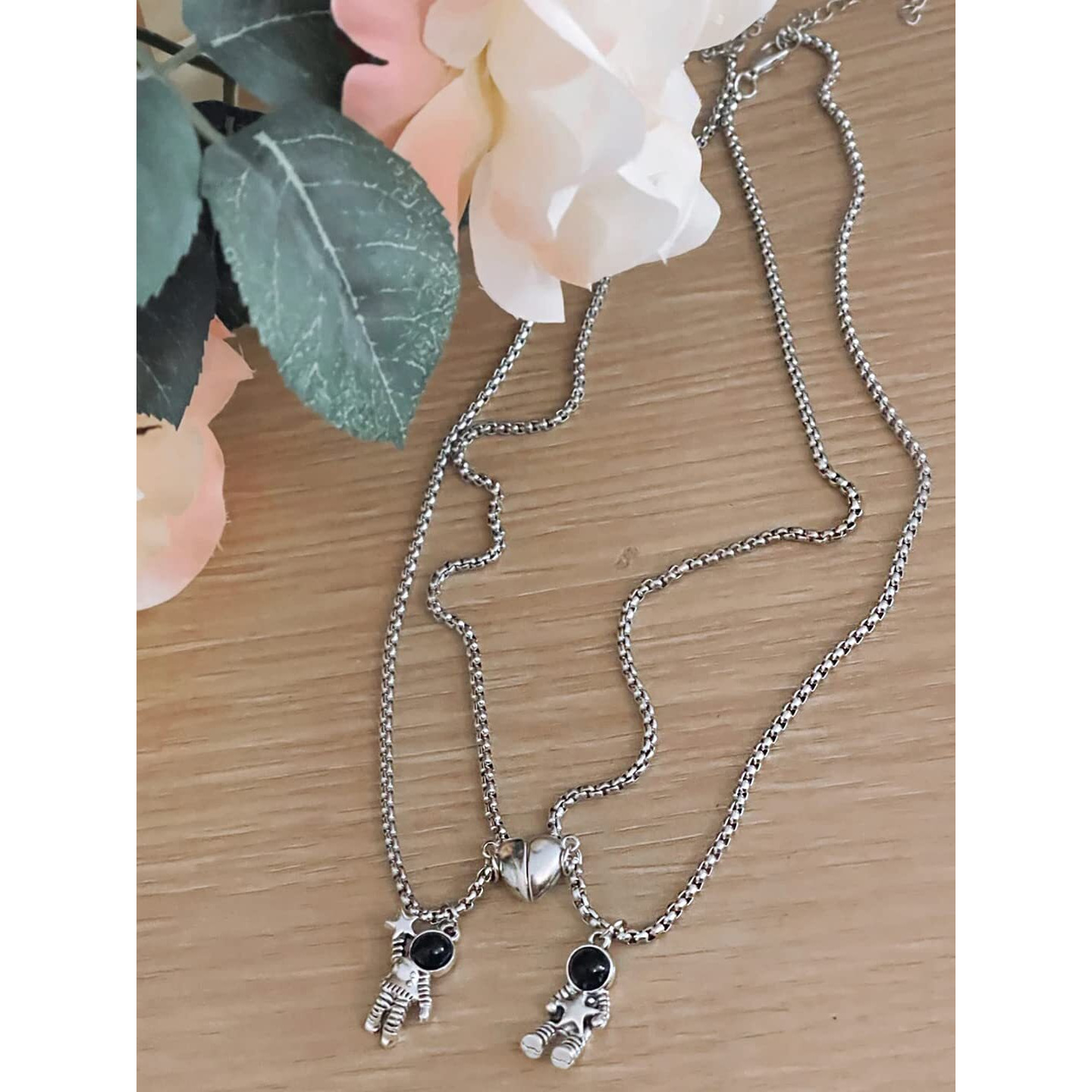 Yellow Chimes Pendant for Girls and Boys Couple Necklace Gifts Couple Pendant | Valentine Special Magnetic Love Heart Couple Pendants Stainless Steel Locket for Couples | Valentine Gift for Girlfriend