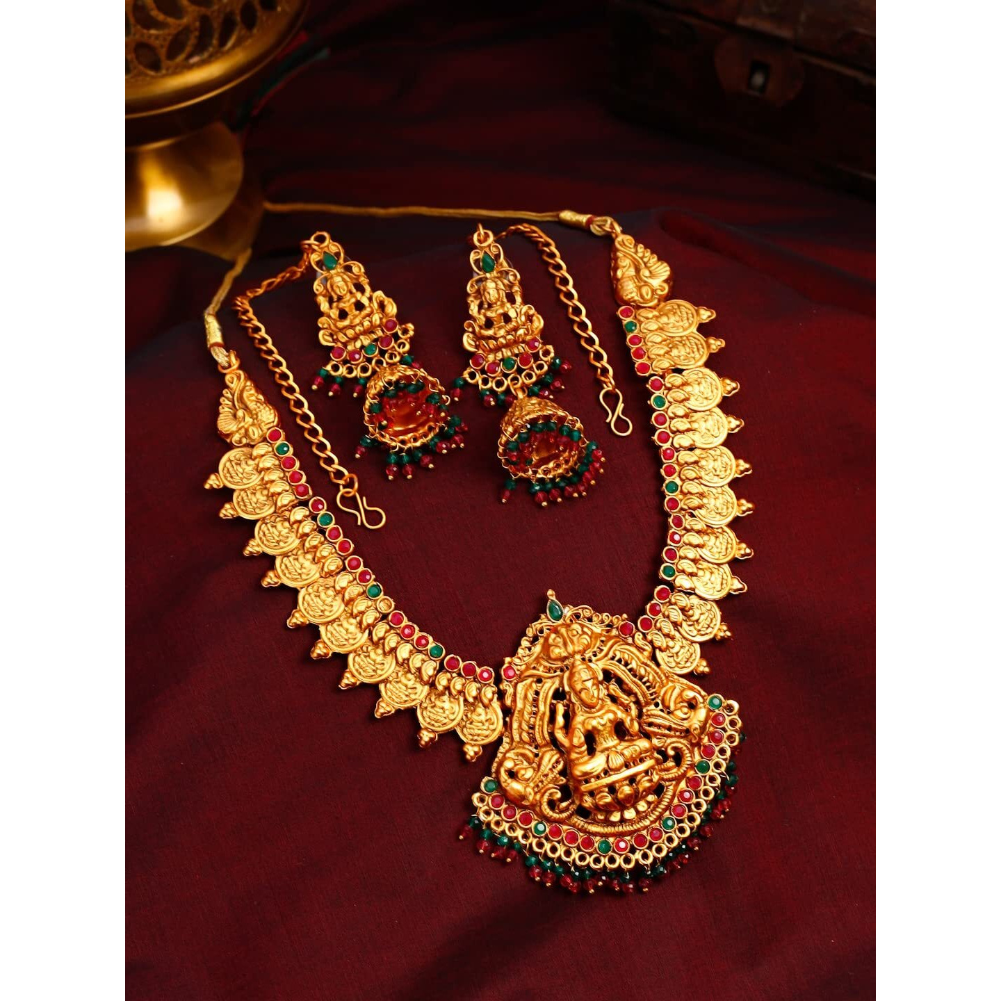 Yellow Chimes Jewellery Set for Women and Girls | Gold Plated Temple Jewellery Set Traditional | Accessories Jewellery for Women| Birthday Gift for girls and women Anniversary Gift for Wife