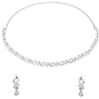 Yellow Chimes Jewellery Set for Women and Girls Crystal Bridal Jewellery Set for Wedding | Bridal Jewellery Set | Birthday Anniversary Gift for Girls & Women (Design 9)