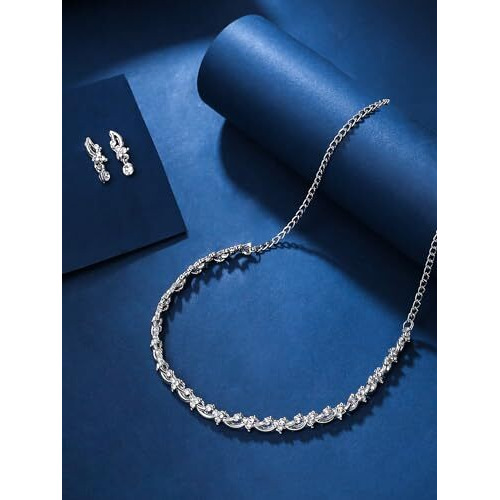 Yellow Chimes Jewellery Set for Women and Girls Crystal Bridal Jewellery Set for Wedding | Bridal Jewellery Set | Birthday Anniversary Gift for Girls & Women (Design 9)