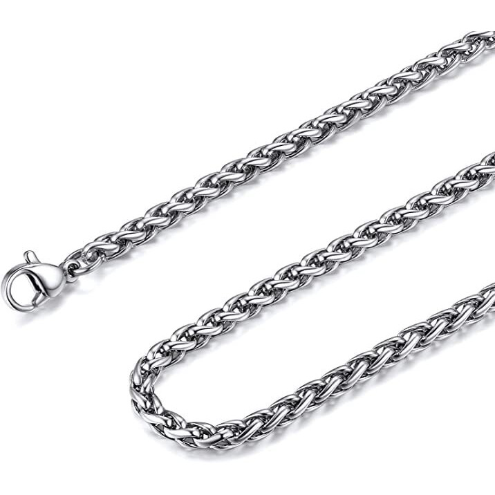 THE MEN THING SPIGA CHAIN- 5mm Chain Stainless Steel 21.5inch for Men & Boys