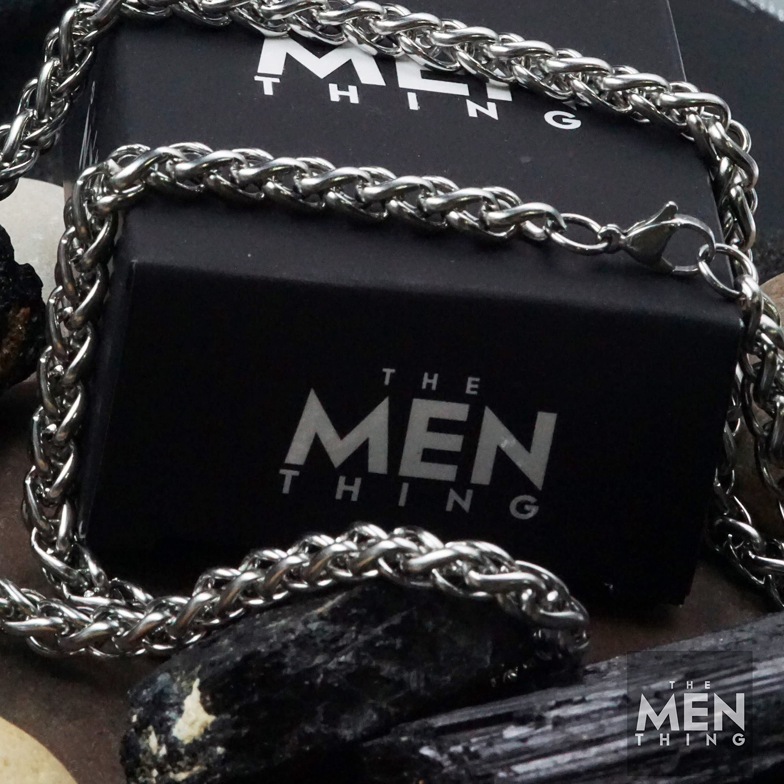THE MEN THING SPIGA CHAIN- 5mm Chain Stainless Steel 21.5inch for Men & Boys