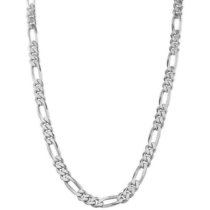 THE MEN THING Chain for Men - 5mm Figaro Italian Style Chain Silver Stainless Steel 24inch for Men & Boys