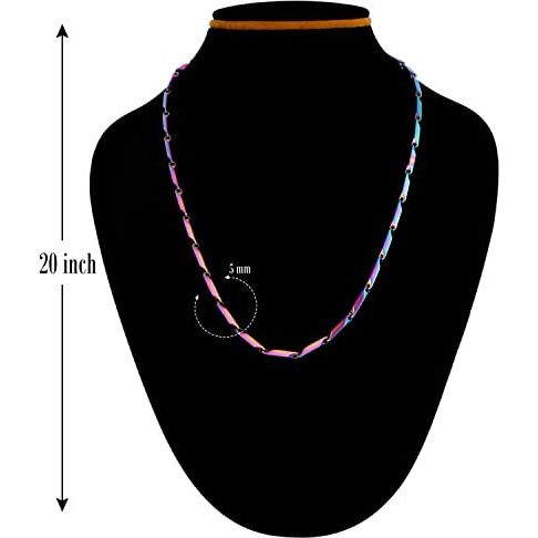 Fashion Frill Mens Double Coated Popular Stainless Steel Silver Chain For Men Boys Stylish Chains Necklaces Silver (Art Deco)