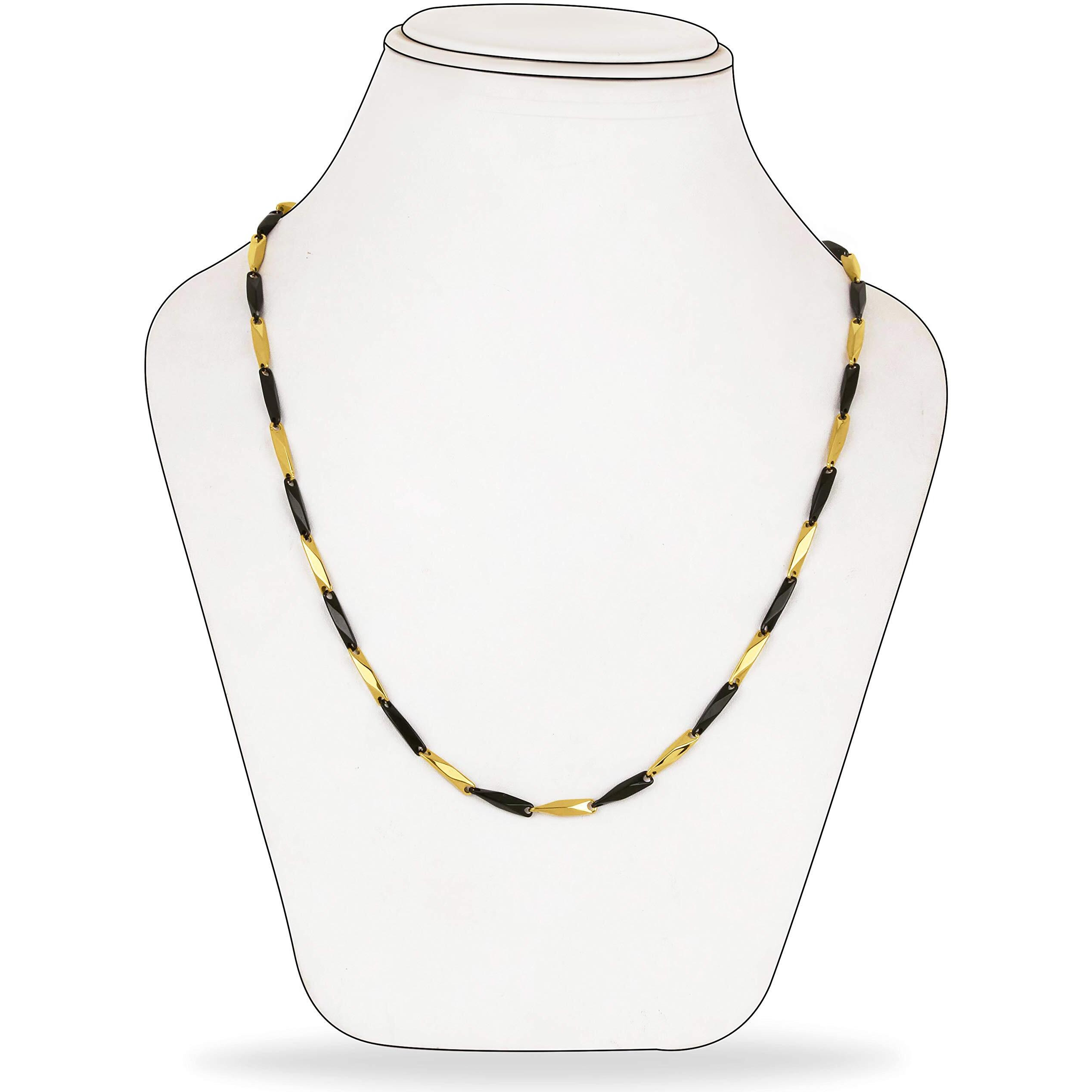 Fashion Frill Mens Double Coated Popular Stainless Steel Silver Chain For Men Boys Stylish Chains Necklaces Silver (Asian)