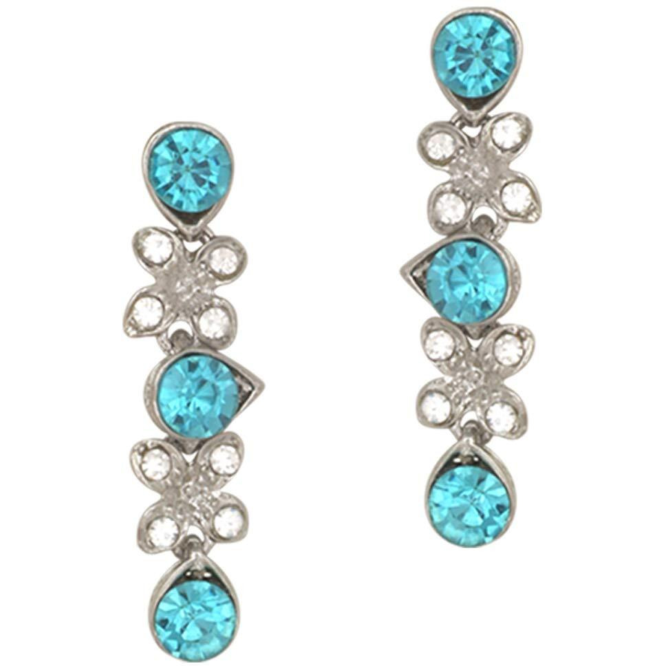 Atasi International Desginer Collection American Diamond Jewellery Set for Women (Silver and Blue) (RF1778)