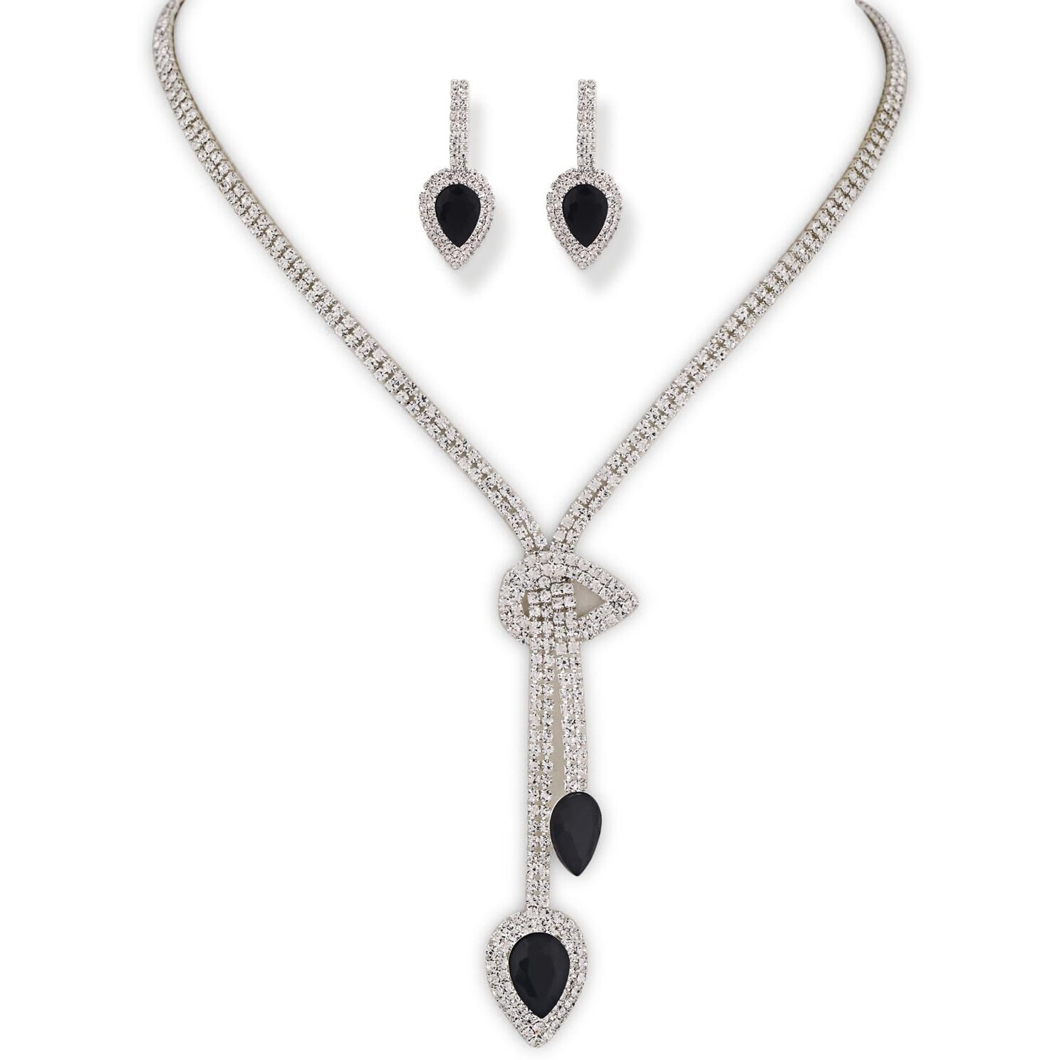 Shining Diva Fashion Latest Stylish Design Fancy Crystal Diamond Necklace Jewellery Set for Women (15216s)