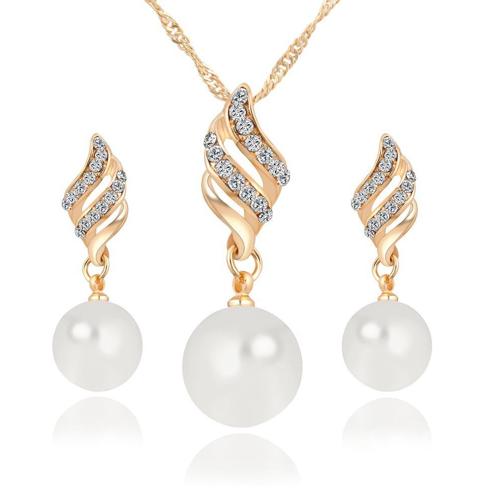 Shining Diva Latest Pearl Design Necklace Jewellery Set for Women (Design08-gold) (rrsd9584s)