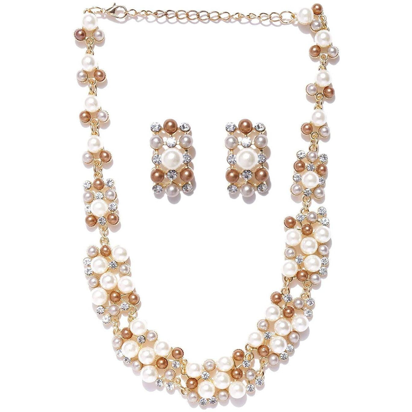 Shining Diva Latest Pearl Design Necklace Jewellery Set for Women (Design07-multi) (rrsd8220s)