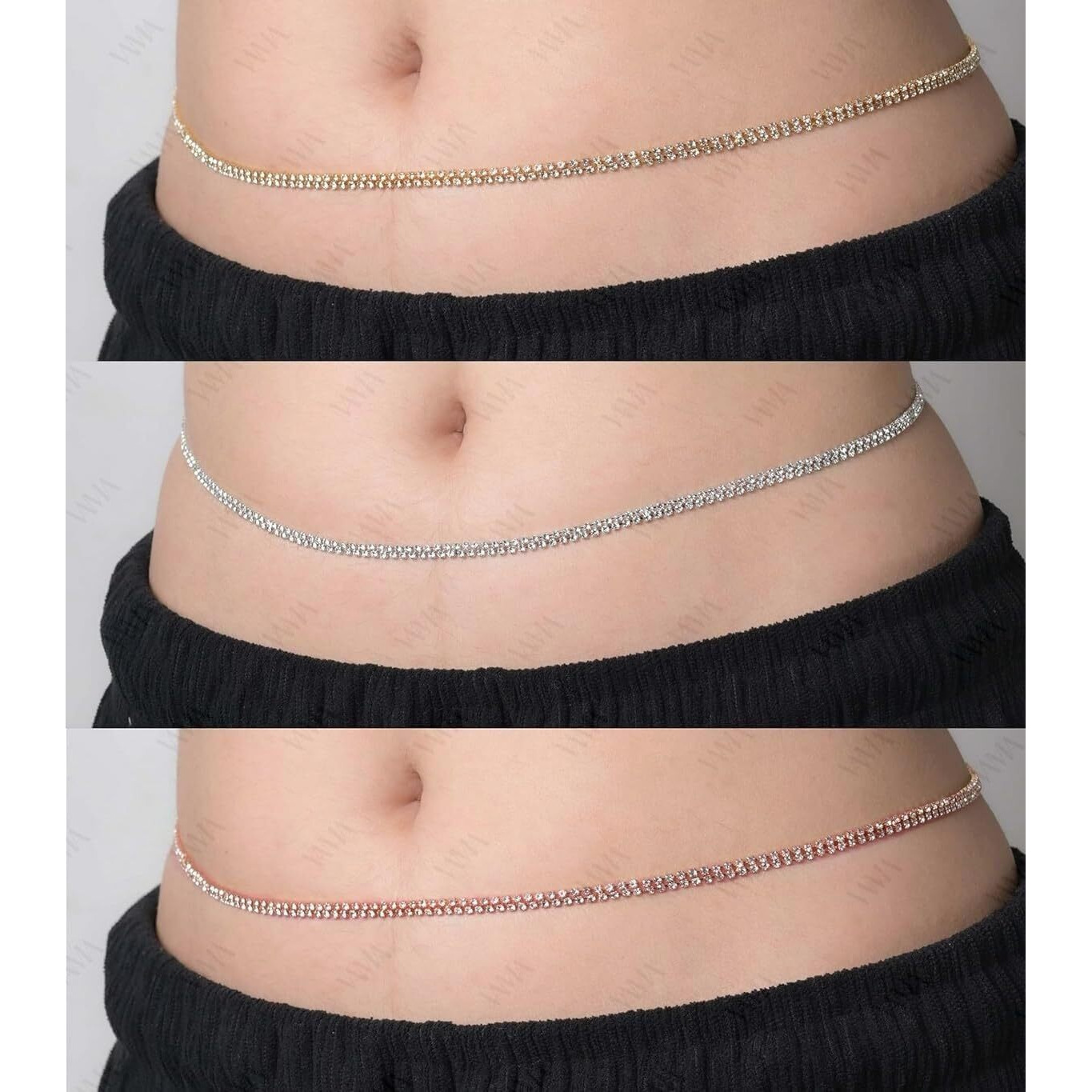 VAMA FASHIONS Stone Sexy Body Waist Belt Hip belly Chain karddhani Kamar bandh Saree Vaddanam Kamarband for Girls women (Kamarband waist chain combo)