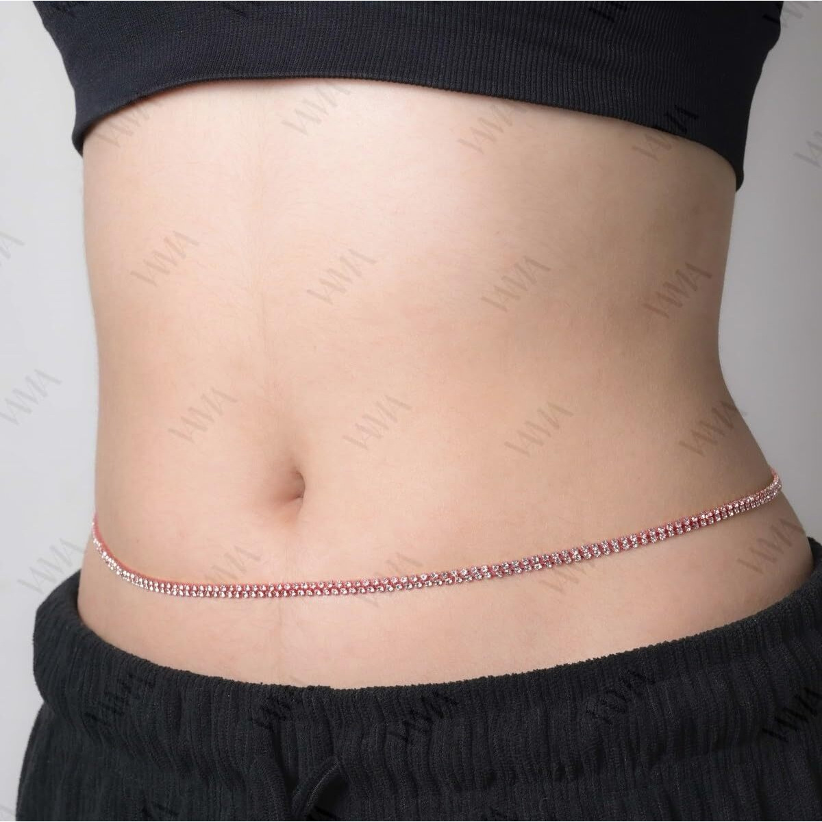 VAMA FASHIONS Stone Sexy Body Waist Belt Hip belly Chain karddhani Kamar bandh Saree Vaddanam Kamarband for Girls women (Rose Gold Belly Hip Chain)