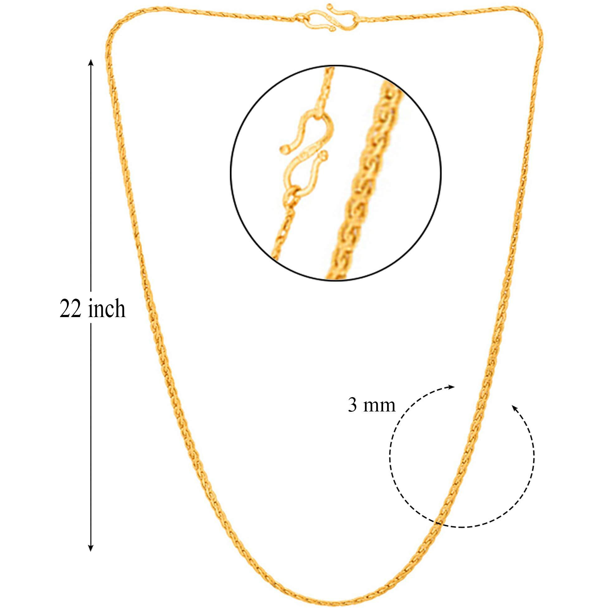 Fashion Frill Gold Plated Necklace Jewellery Neck Chain For Men Women Girls Boys Wedding Jewelry Gift (FF387)