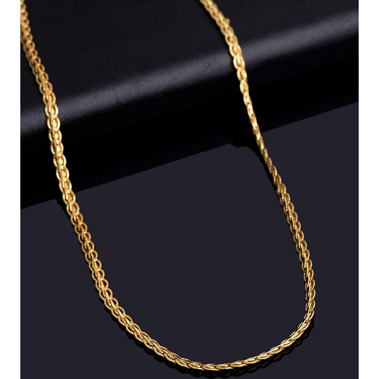 Fashion Frill Gold Plated Necklace Jewellery Neck Chain For Men Women Girls Boys Wedding Jewelry Gift (FF387)
