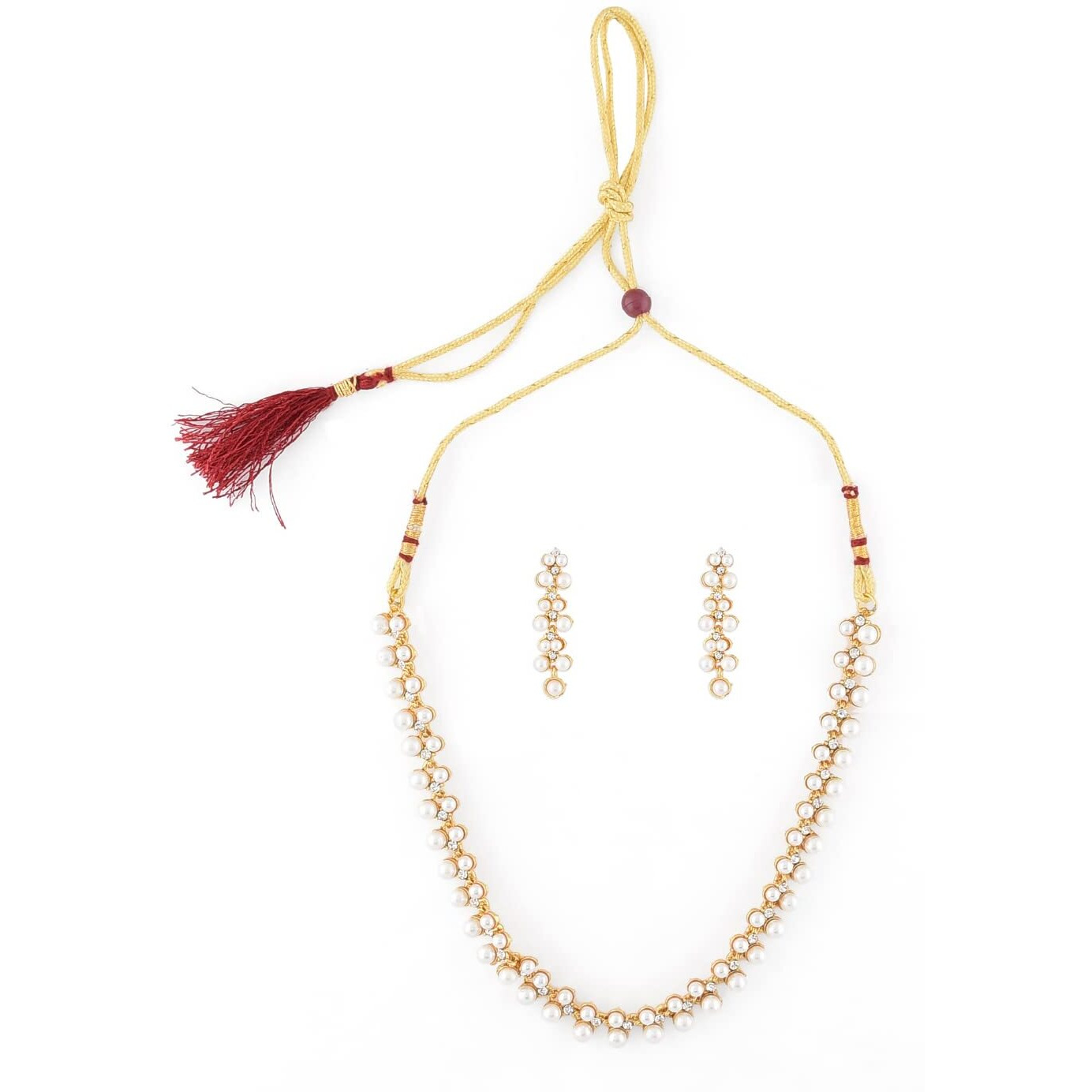 ZAVERI PEARLS Contemporary Look Pearls Choker Jewellery Set For Women-ZPFK9439