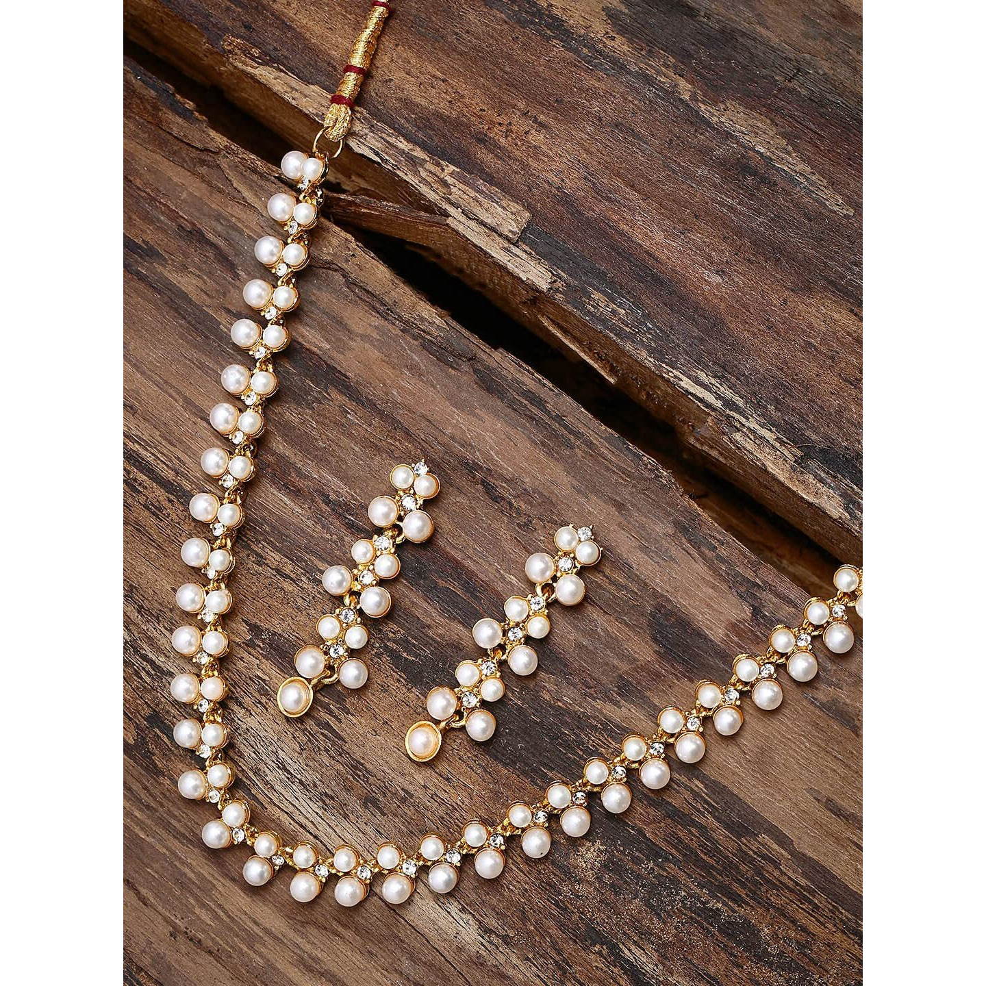 ZAVERI PEARLS Contemporary Look Pearls Choker Jewellery Set For Women-ZPFK9439