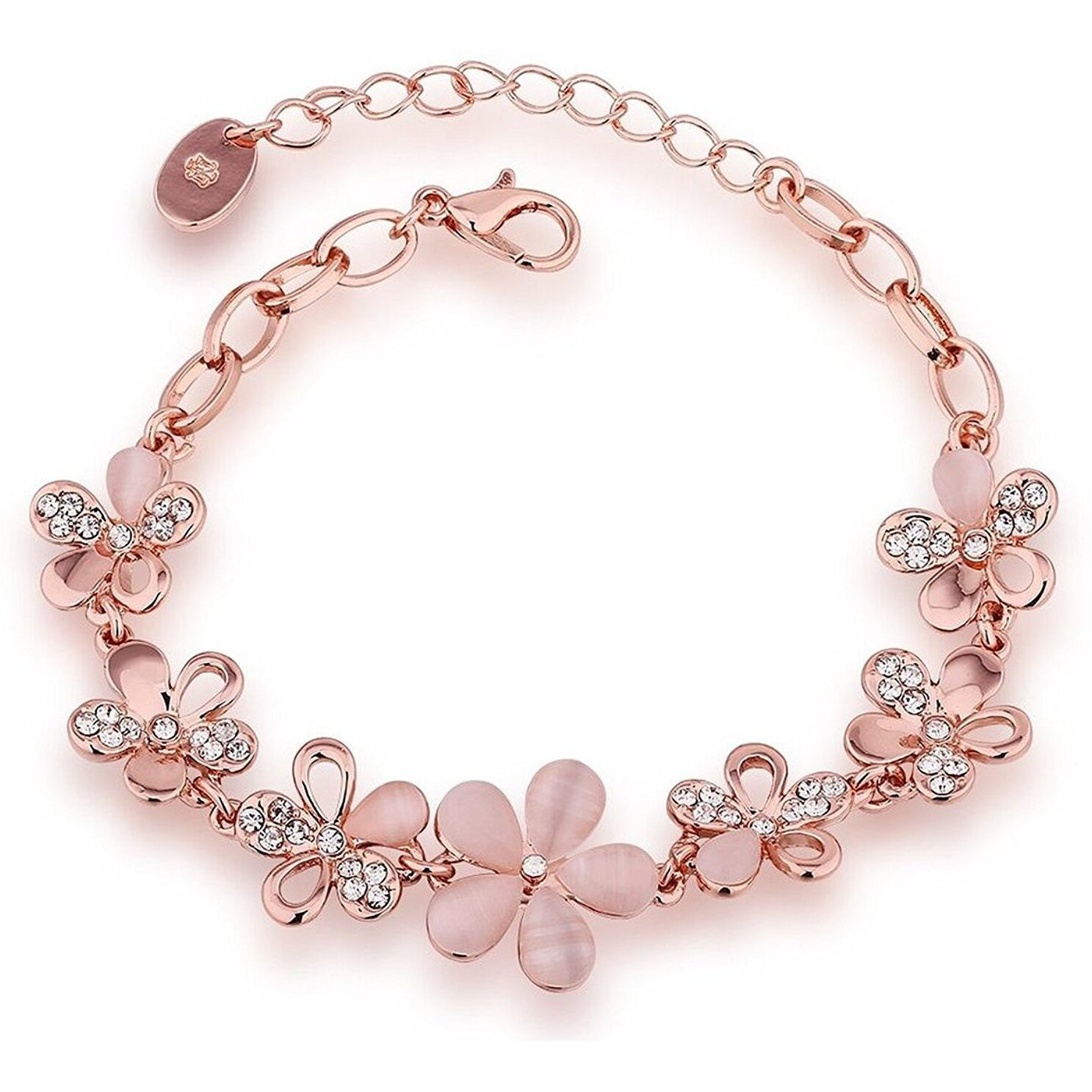 Shining Diva Fashion Crystal Collection Gold Plated Jewellery Set for Women (Rose Gold)(cmb280_8306b_9580er)