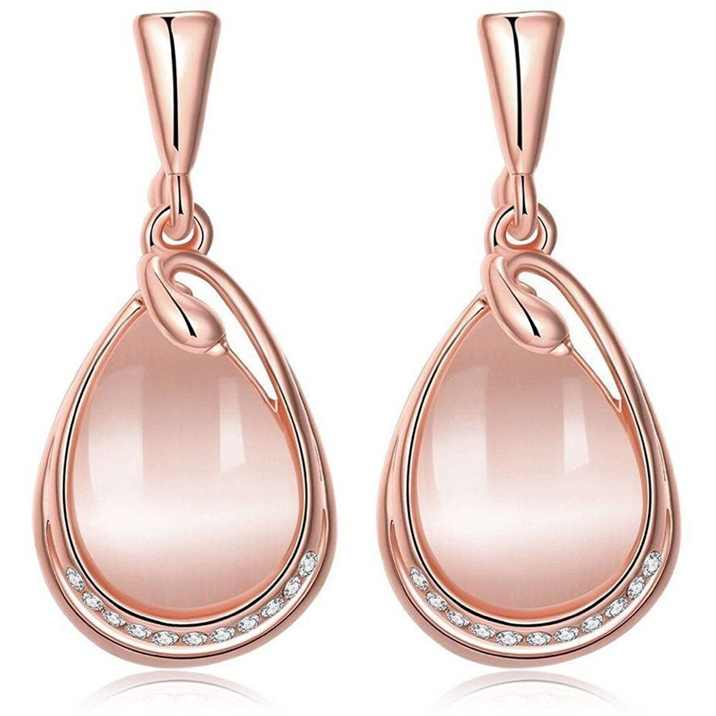 Shining Diva Fashion Crystal Collection Gold Plated Jewellery Set for Women (Rose Gold)(cmb280_8306b_9580er)