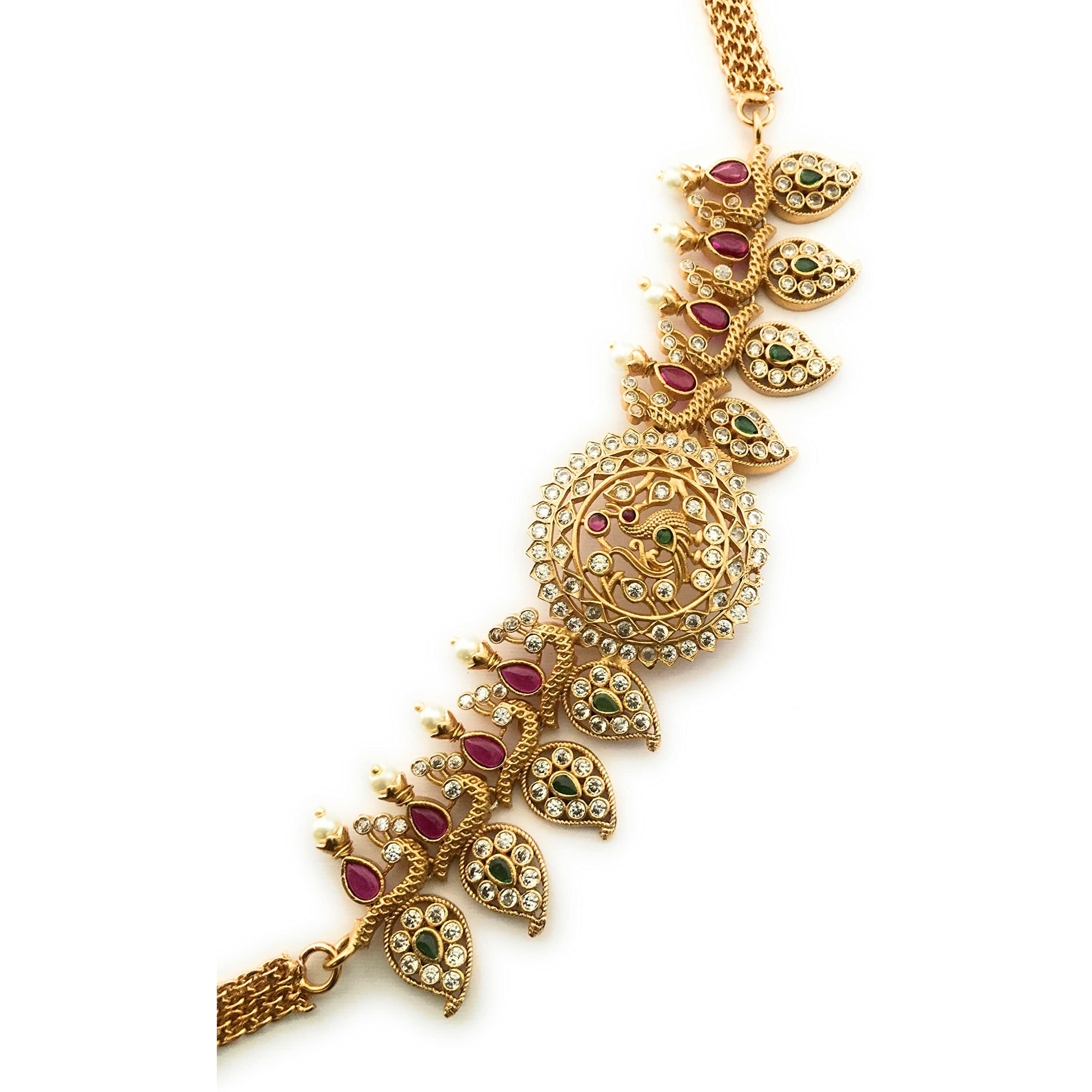 Sasitrends Traditional Jewellery Set Gold Plated Neck Choker Set Ad Stone Studded For Women And Girls