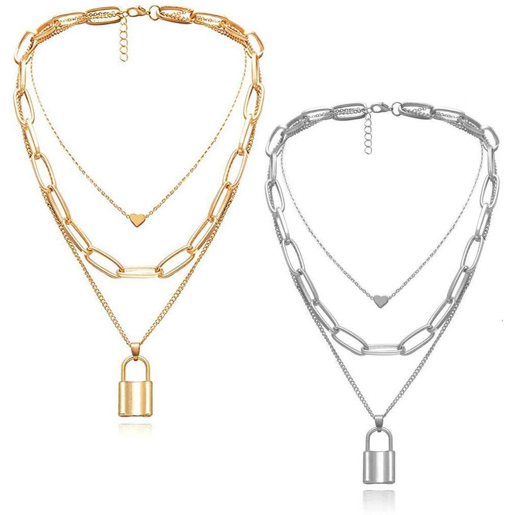 YouBella Jewellery for women Lock Pendant Necklace for Women & Girls (Combo)