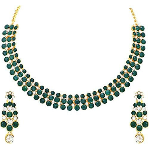 Atasi International Incredible Gold Plated Alloy Necklace with Earrings for Women - Jewellery Set for Party, Wedding, Engagement