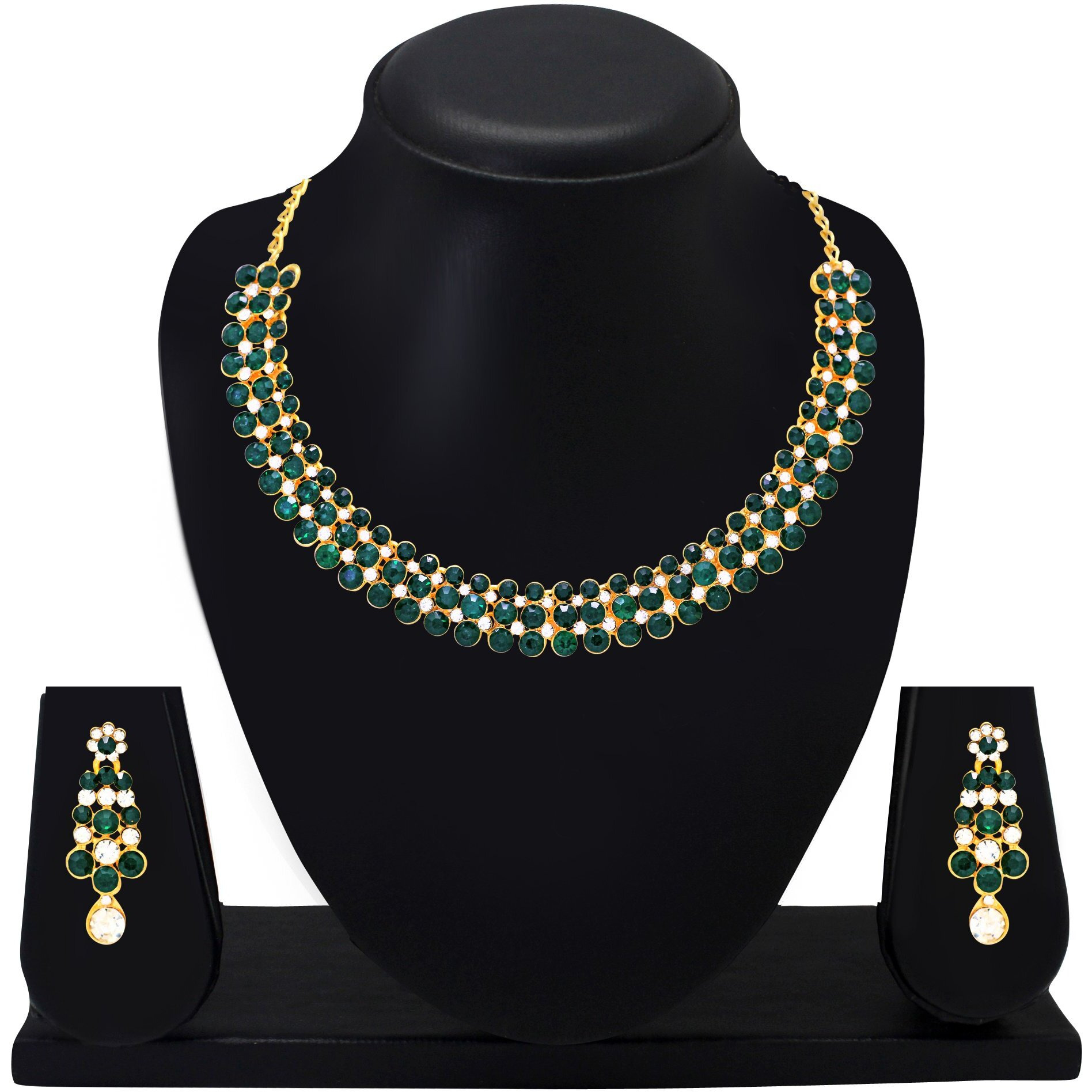 Atasi International Incredible Gold Plated Alloy Necklace with Earrings for Women - Jewellery Set for Party, Wedding, Engagement