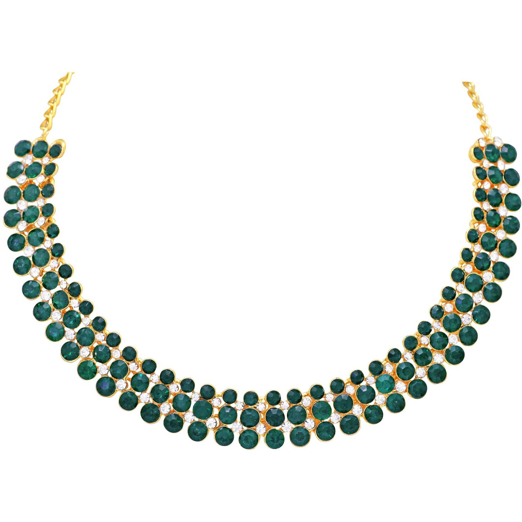 Atasi International Incredible Gold Plated Alloy Necklace with Earrings for Women - Jewellery Set for Party, Wedding, Engagement
