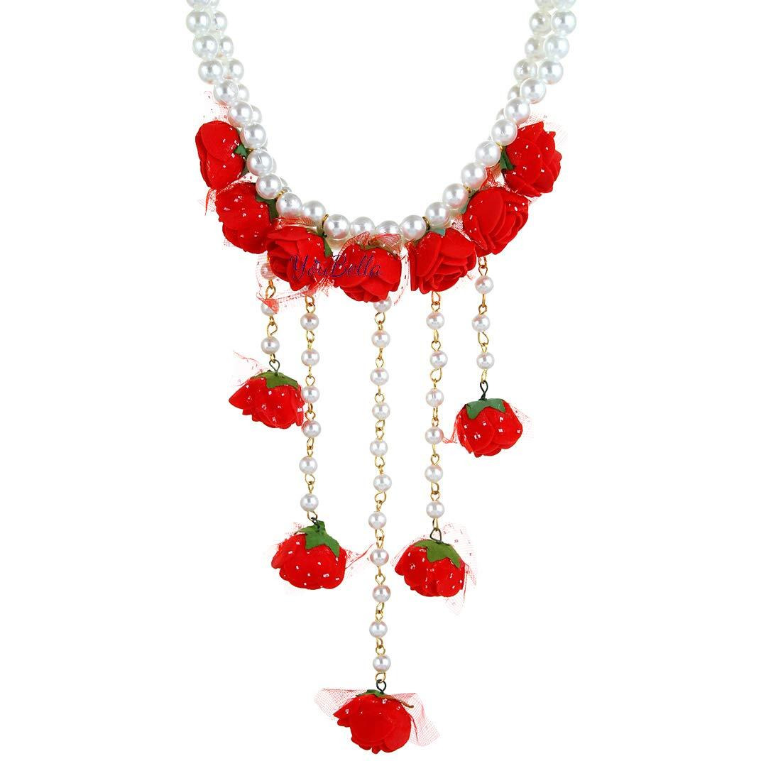 YouBella Jewellery Set for women Floret Gota Patti Necklace, Earrings, Bracelet & Maang Tika For Women & Girls (Mehandi/Haldi) (Red)