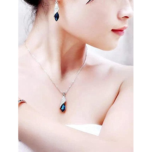 YouBella Valentine Gifts for Girlfriend/Wife Jewellery Combo of Crystal Necklace Jewellery Set with Earrings and Bracelet for Girls and Women