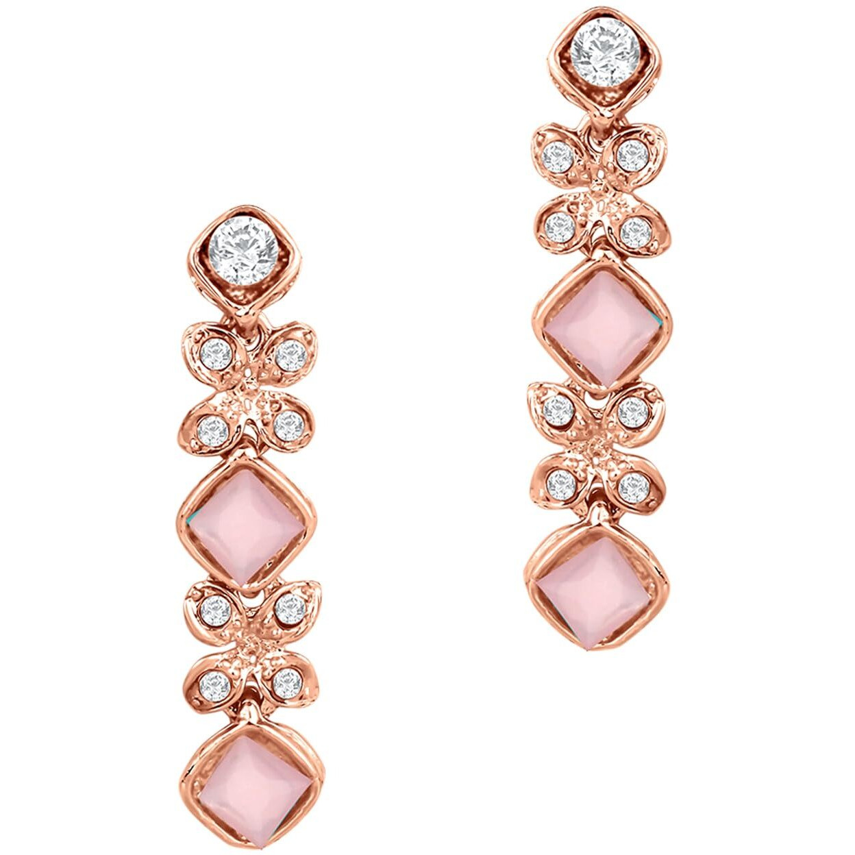 Atasi International Gold Plated Mint Pink Crystals AD Diamond Style Delicate Necklace Jewellery Set for Women & GIrls (MP1744)