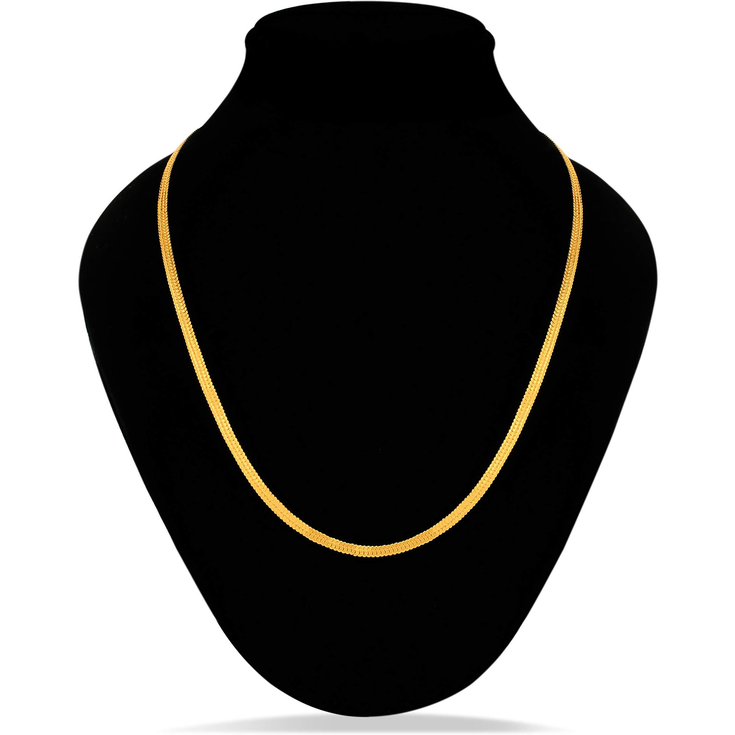 Fashion Frill Gold Plated Long Necklace Jewellery Collection Neck Chain for Men Women Girls Boys Wedding Jewelry