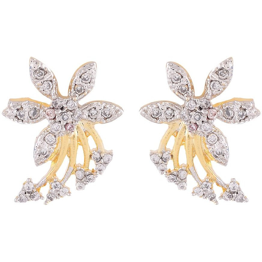 ZENEME Mangalsutra Gold Plated American Diamond Studded Tanmaniya Nallapusalu With Earrings Jewellery For Women (Style 15)