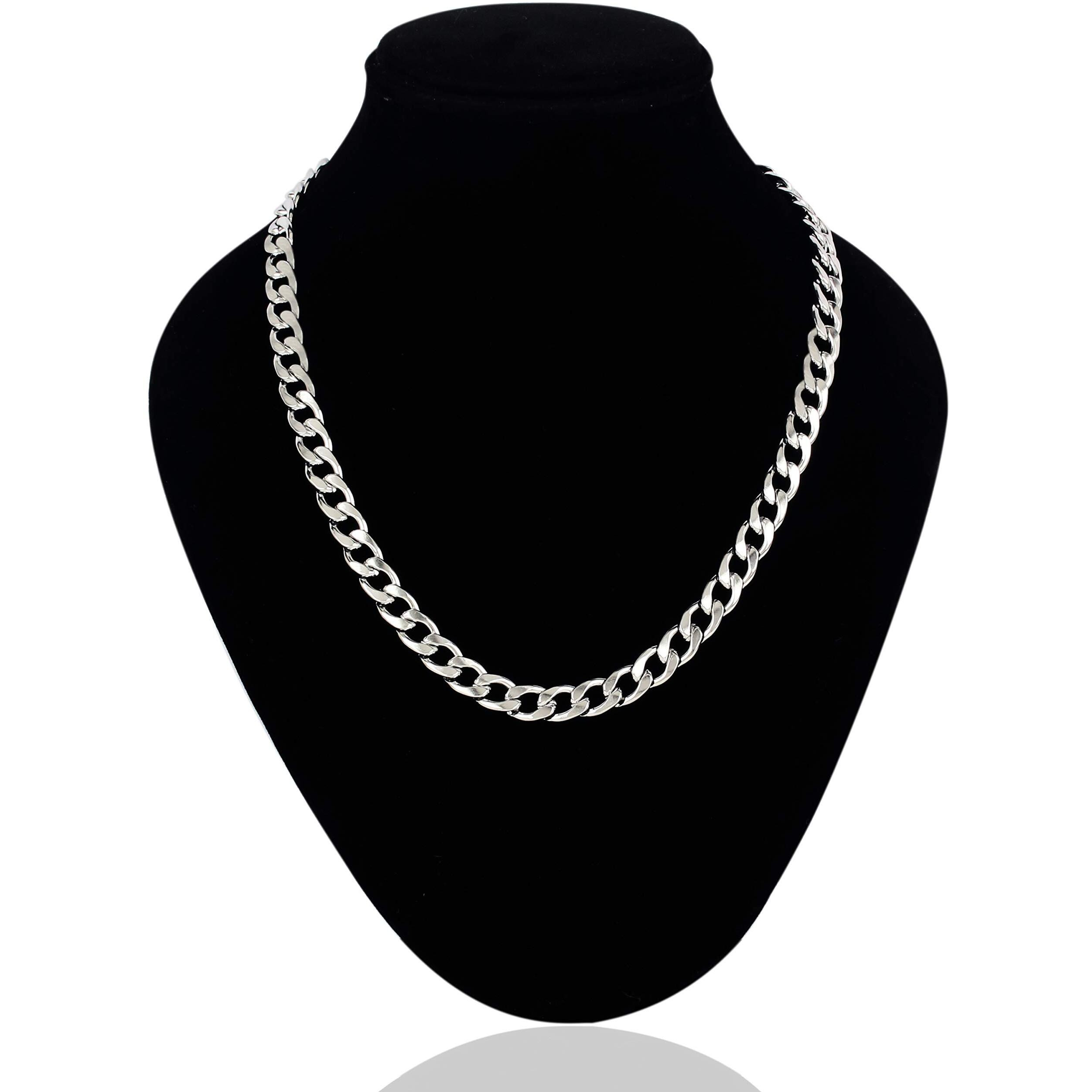 Fashion Frill Silver Chain For Men Stylish Stainless Steel Silver Necklace Chain For Men Boys Neck Wear Anniversary Gift For Husband Boyfriend Fashion Mens Jewellery