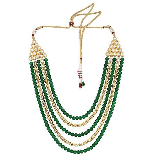 Shining Diva Gold Plated Jewellery Set For Womens (Green) (8556S)