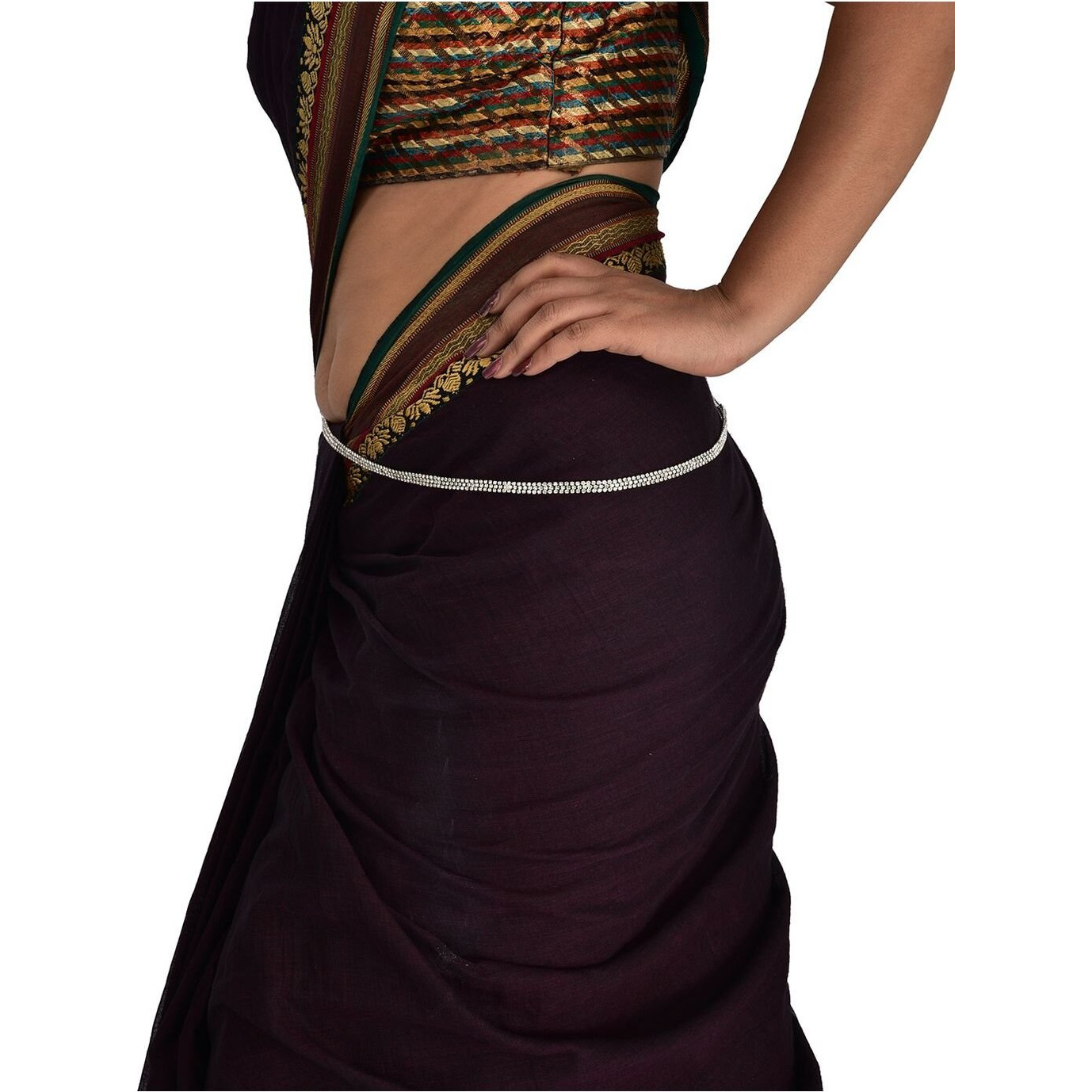 VAMA FASHIONS Silver Hip Belly Chain Saree Waist belt karddhani vaddanam Kamarbandh Body Kamarchain Kamarband for women Girls (Golden Kamarband) (Silver Waist Chain)