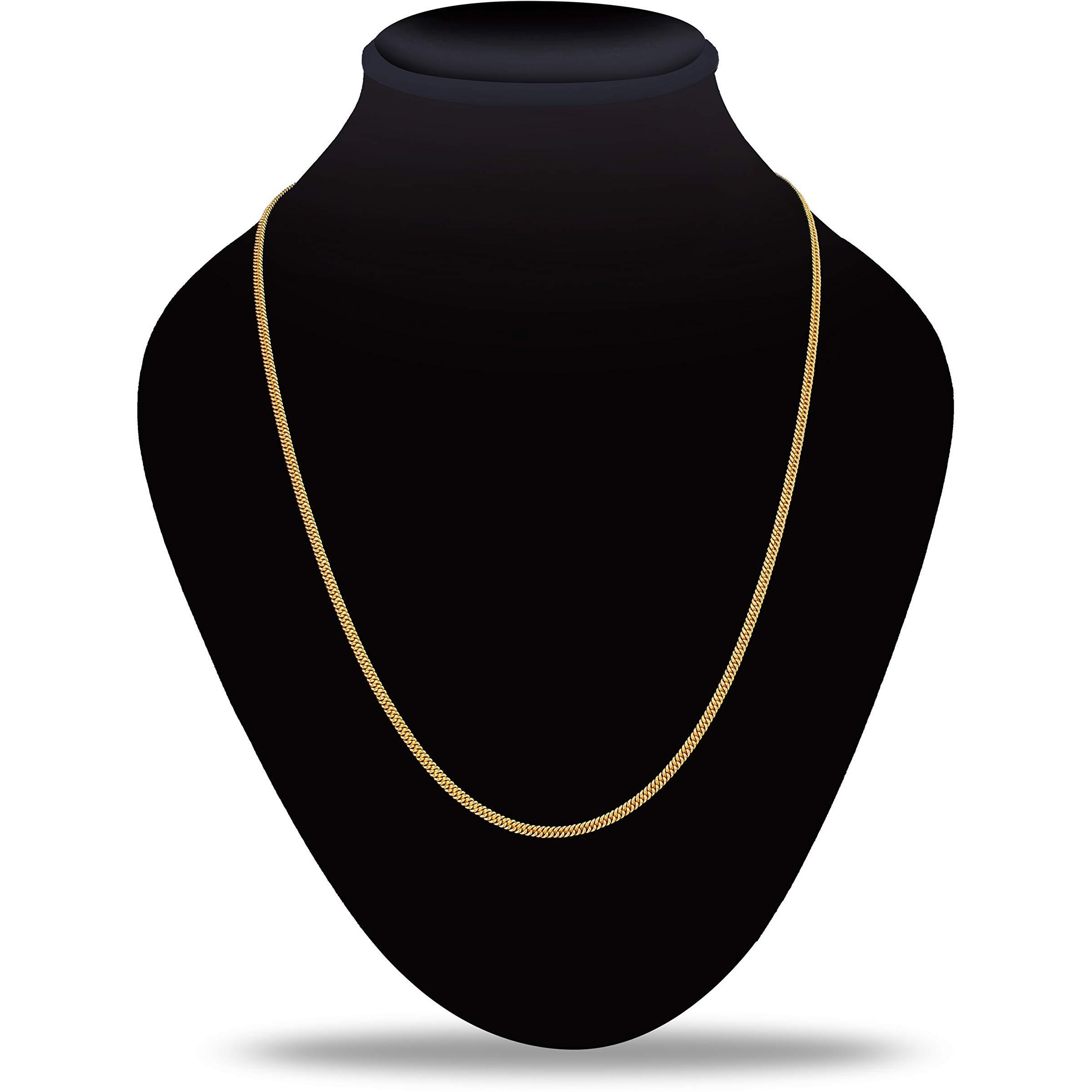 Fashion Frill Golden Chain For Men Gold Plated Brass Long Necklace Gold Chain For Men Women Anniversary Love Gifts Chains Jewellery