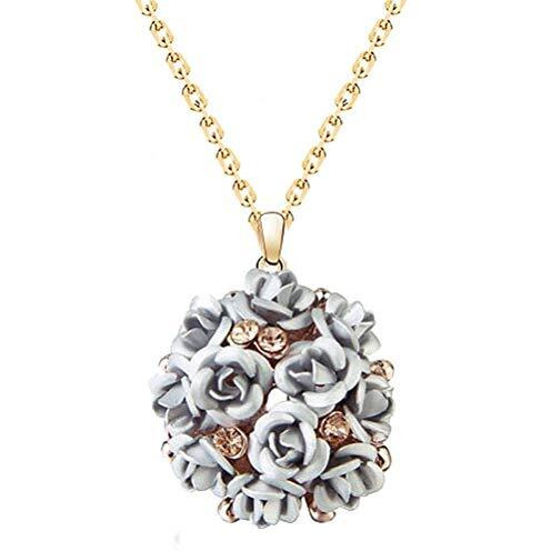 YouBella Jewellery Gold Plated Floral Necklace Jewellery Set with Earrings and Ring for Women and Girls (Silver)