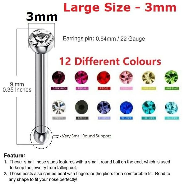 VAMA FASHIONS Multicolor piercing hoop nose pin ring studs with pierced tiny rings naak ki bali for women -60 PCS
